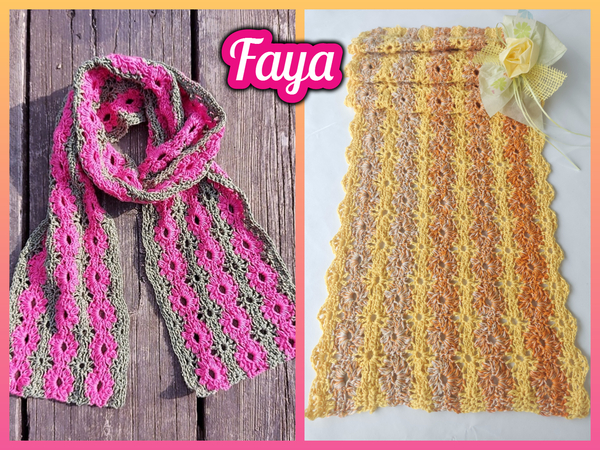 "Faya" - Schal, Stola, Poncho oder Decke mit Blumenmuster - Häkelanleitung