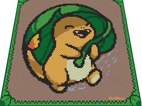 Häkelmuster * LITTLE DRAGON * Grafik für C2C Decke