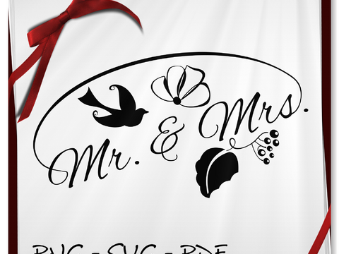 Clipart cricut digital Paper Mr. & Mrs. svg Hochzeit plotten Plotter