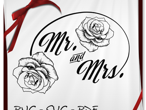 Clipart cricut digital Paper Mr. & Mrs. svg Hochzeit plotten Plotter