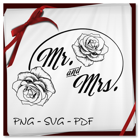 Clipart cricut digital Paper Mr. & Mrs. svg Hochzeit plotten Plotter