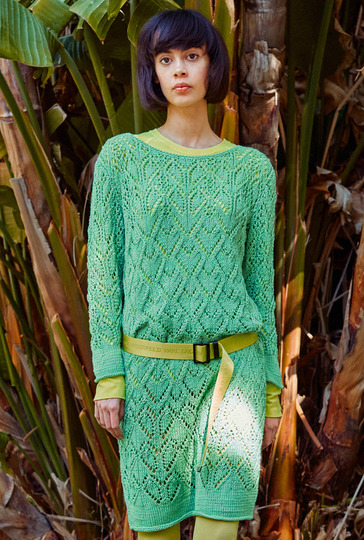 Strickanleitung: Ajourmusterkleid in Grün
