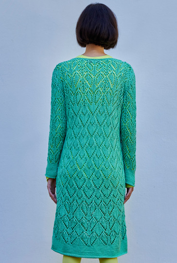 Strickanleitung: Ajourmusterkleid in Grün