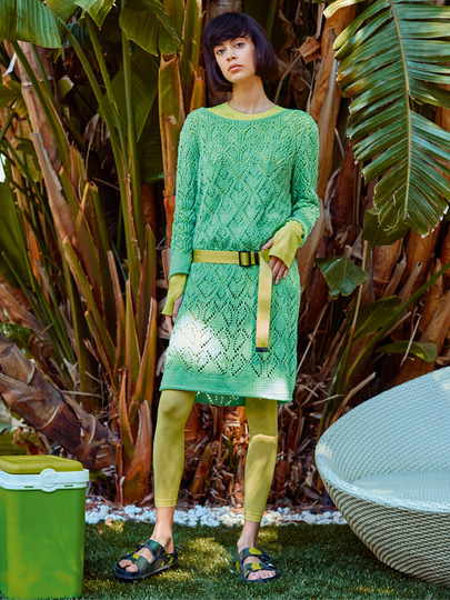 Strickanleitung: Ajourmusterkleid in Grün