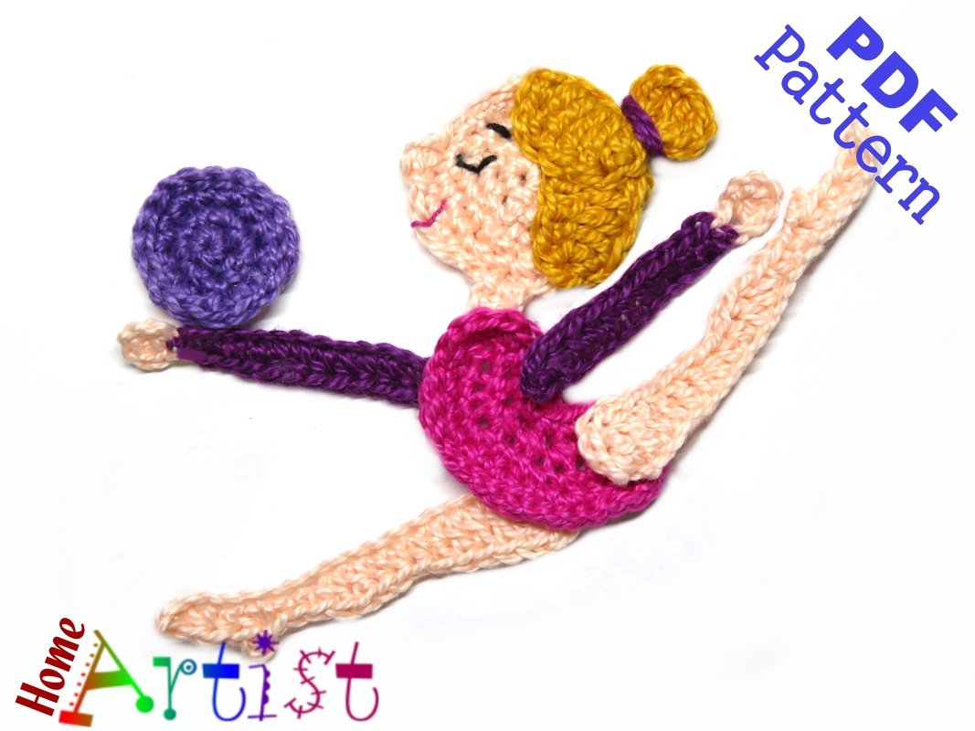Gymnastic 3 Crochet Applique pattern - Image 2