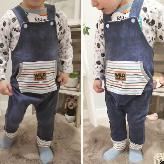 Latzhose "KJELL" (50-98 je 3 Weiten) - Schnittmuster und Anleitung