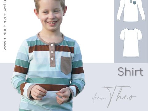 Shirt Kinder – E-Book Schnittmuster Gr. 74-128 – Theo Kids