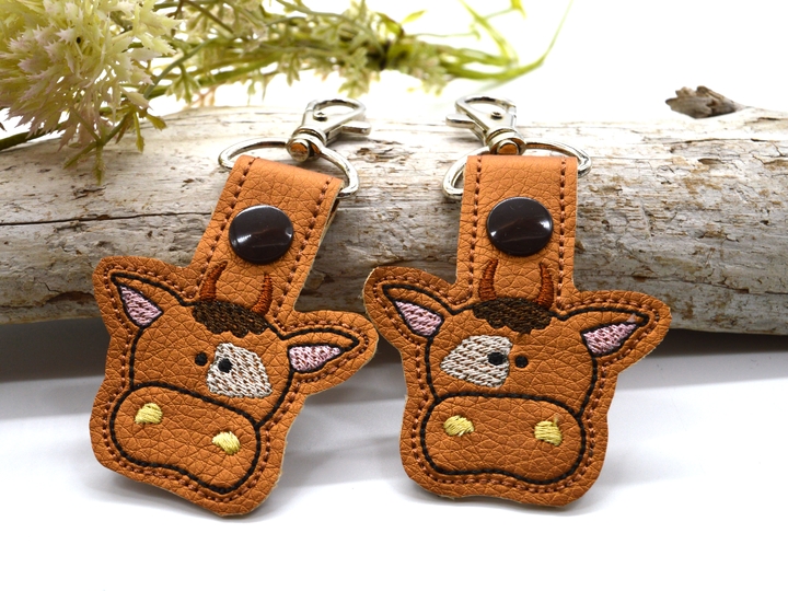 Stickdatei Kuh Anhänger Schlüsselanhänger