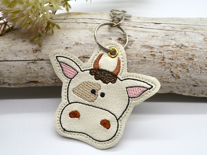 Stickdatei Kuh Anhänger Schlüsselanhänger