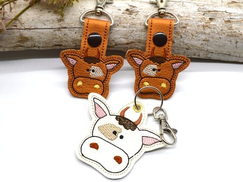 Stickdatei Kuh Anhänger Schlüsselanhänger