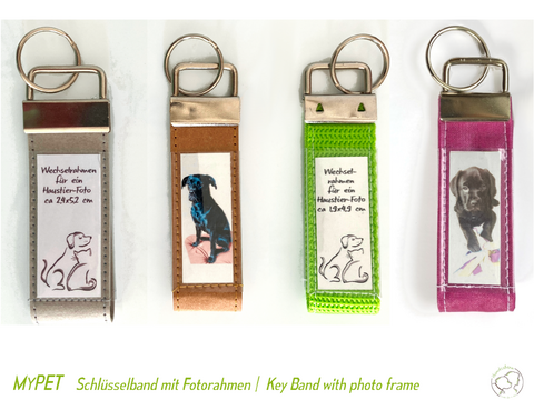 MyPET key fob with photoframes for your photos, 2 sizes, sewing pattern
