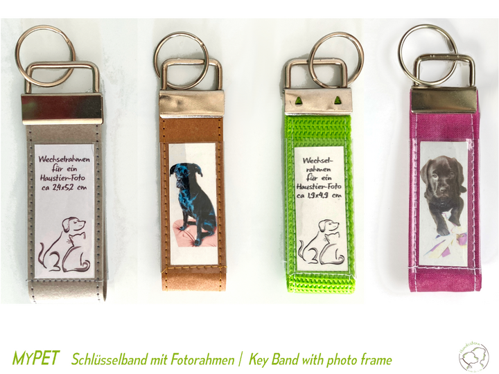 MyPET key fob with photoframes for your photos, 2 sizes, sewing pattern