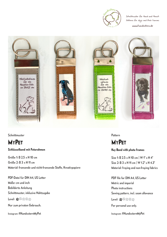 MyPET key fob with photoframes for your photos, 2 sizes, sewing pattern - Image 5