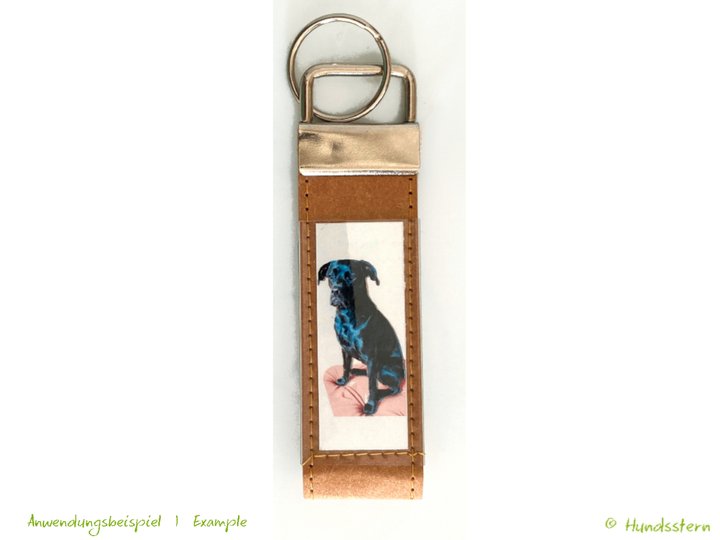 MyPET key fob with photoframes for your photos, 2 sizes, sewing pattern