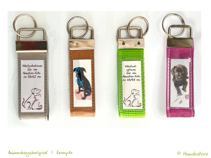 MyPET key fob with photoframes for your photos, 2 sizes, sewing pattern