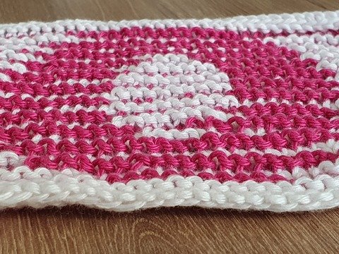 Schattenstricken, Illusionsstricken, Buchstabe "O"