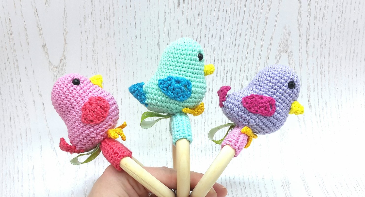 Vogelrassel PDF - Häkelanleitung Babyrassel Download, Amigurumi Tiere - Bild 3