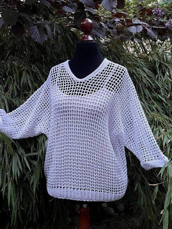 "Meshulli" - Netz-Shirt oder -Pulli wie aus den 80ern - mit o. ohne Blumen - Bild 4