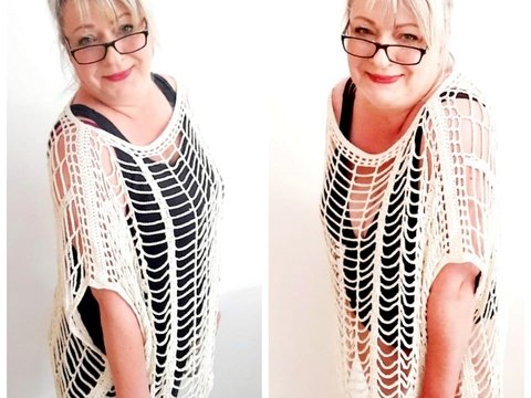 Poncho häkeln - Strand und Sommer Poncho - Häkelanleitung PDF