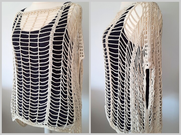 Poncho häkeln - Strand und Sommer Poncho - Häkelanleitung PDF