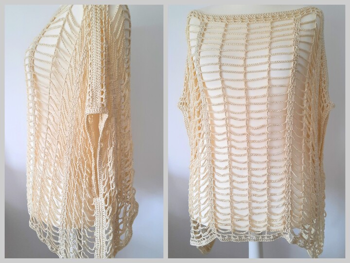 Poncho häkeln - Strand und Sommer Poncho - Häkelanleitung PDF