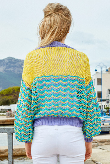 Strickanleitung: Fröhliche Jacke mit Netz- und Wellenmuster