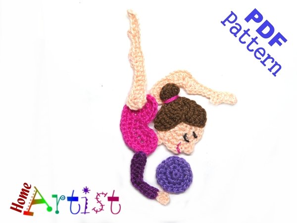 Gymnastic 7 Applique Crochet