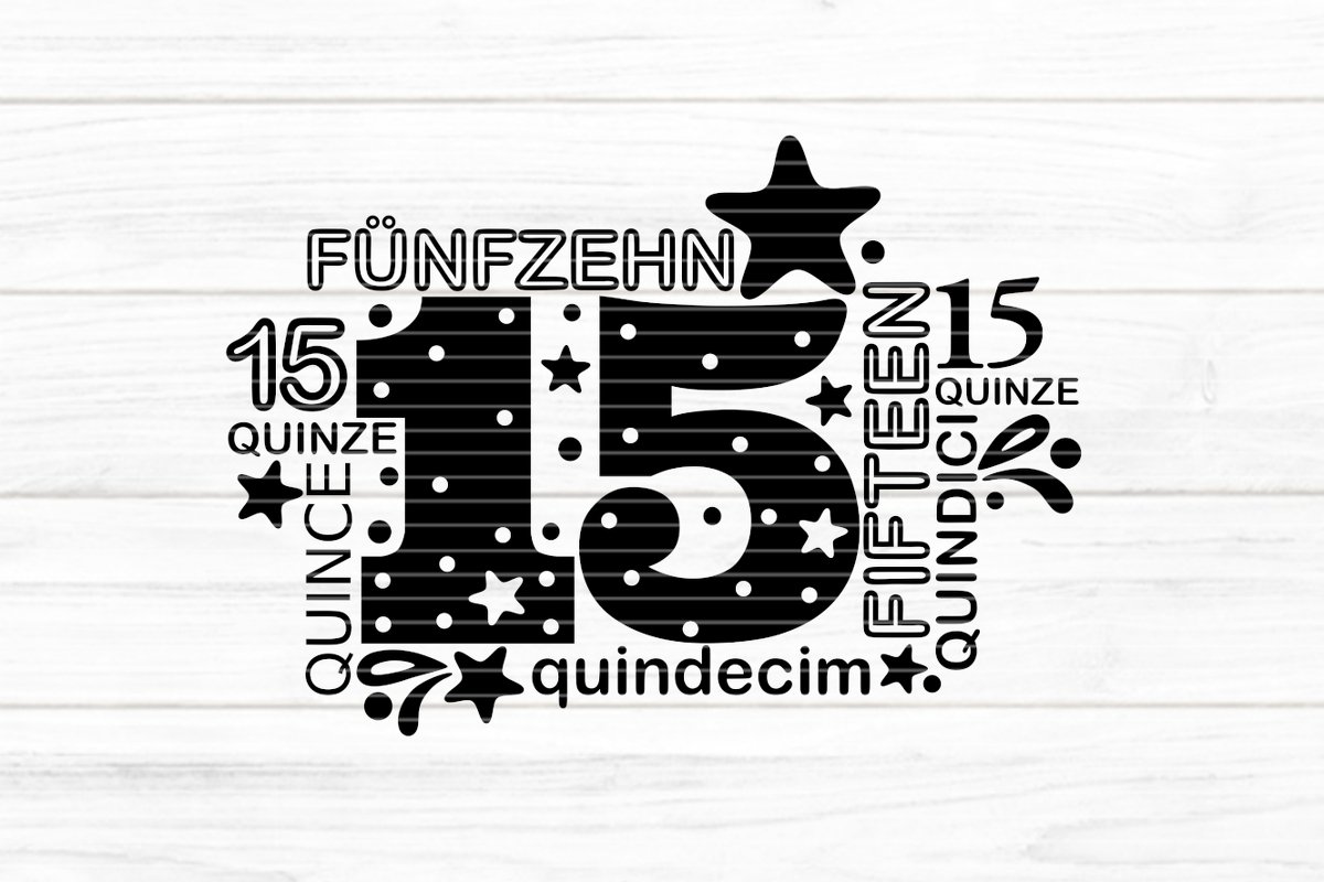 Fünfzehn Plotterdatei SVG DXF FCM