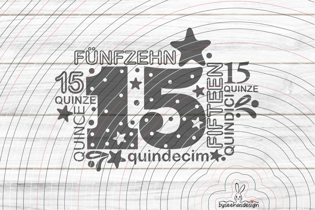 Fünfzehn Plotterdatei SVG DXF