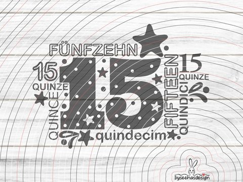Fünfzehn Plotterdatei SVG DXF