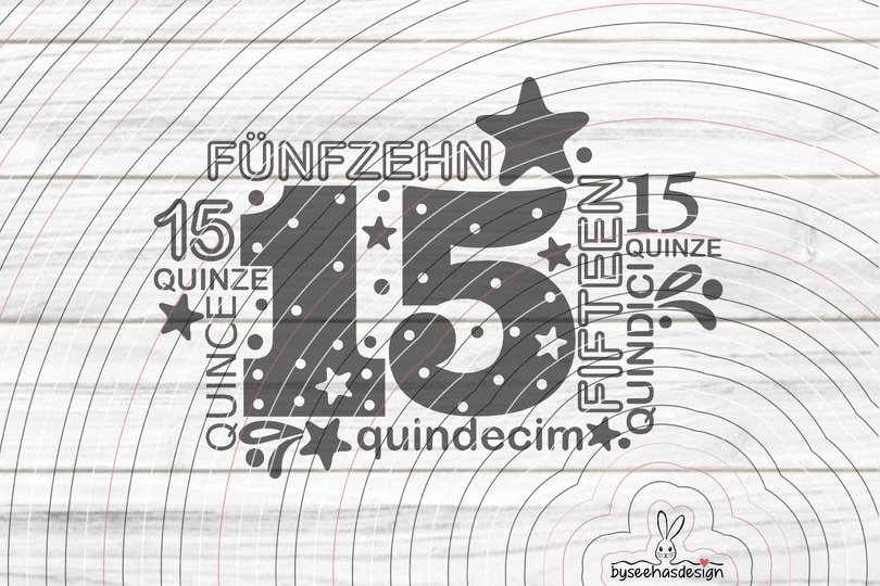 Fünfzehn Plotterdatei SVG DXF