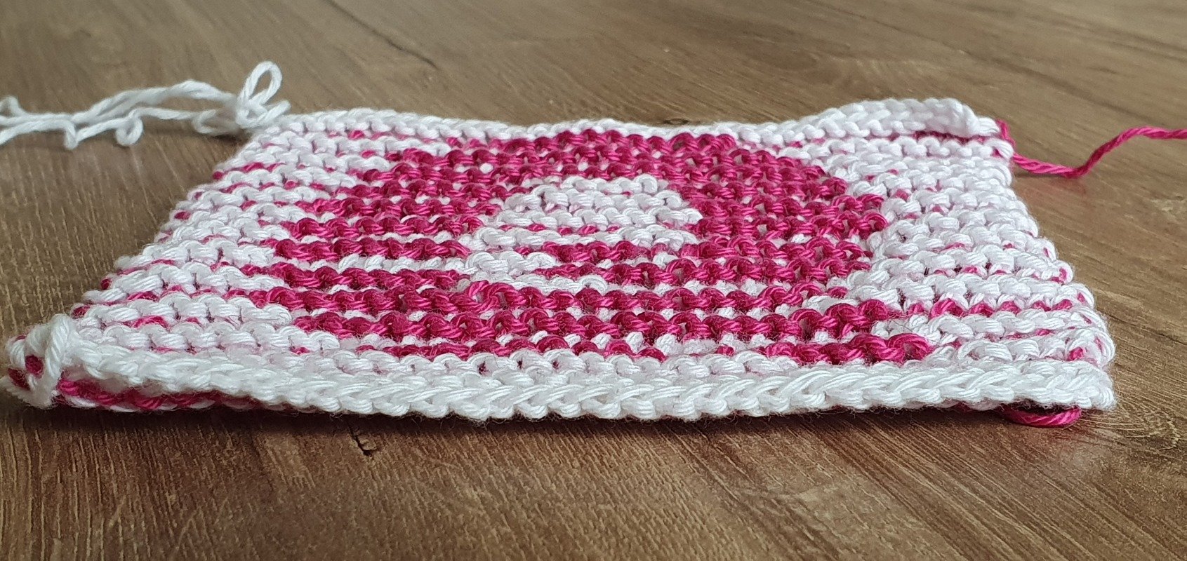 Schattenstricken, Illusionsstricken, Buchstabe "Q" - Bild 5