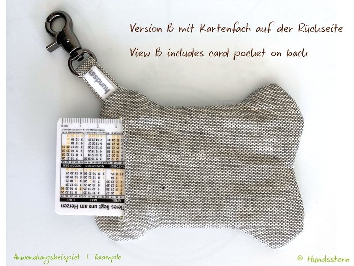 BONE PURSE Mini bone-shaped coin purse, card pocket, sewing pattern