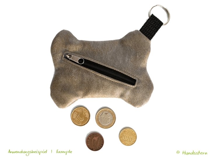 BONE PURSE Mini Geldbörse in Knochenform, Kartenfach, Anleitung+Schnitt