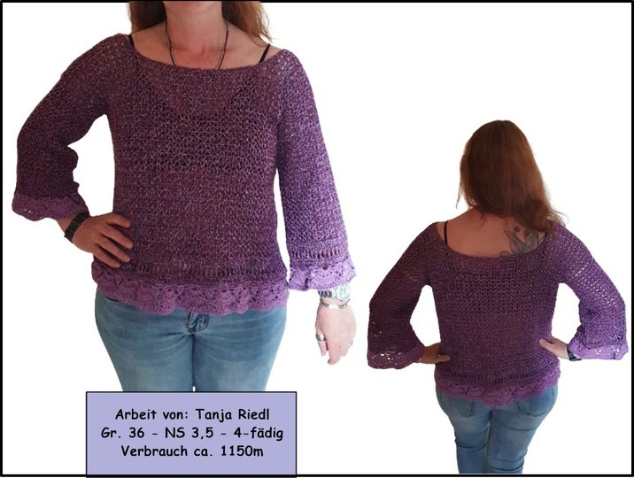 Häkelanleitung Pulli oder Shirt "Sommerromanze" - alle Größen