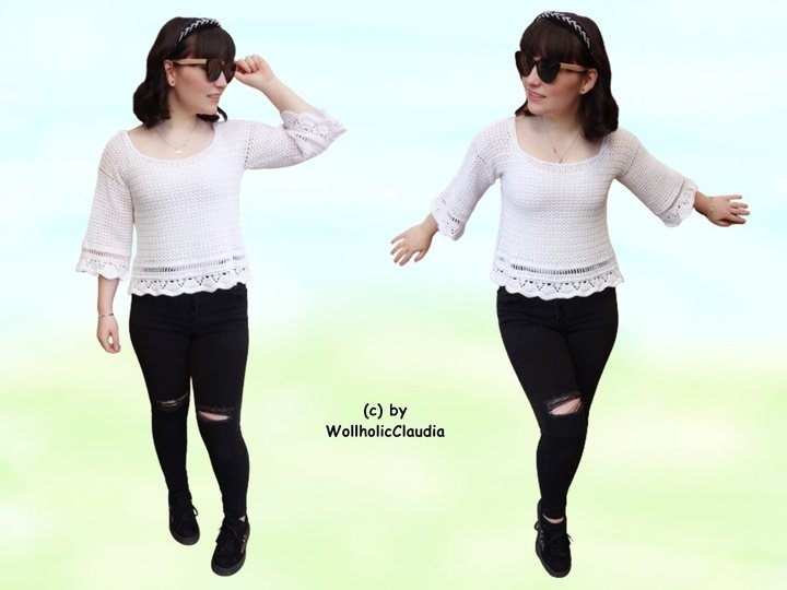 Häkelanleitung Pulli oder Shirt "Sommerromanze" - alle Größen