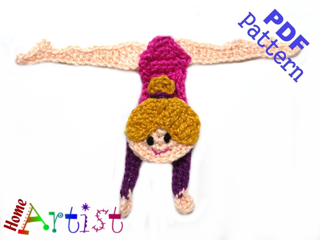 Gymnastic 8 Crochet Applique - Image 2