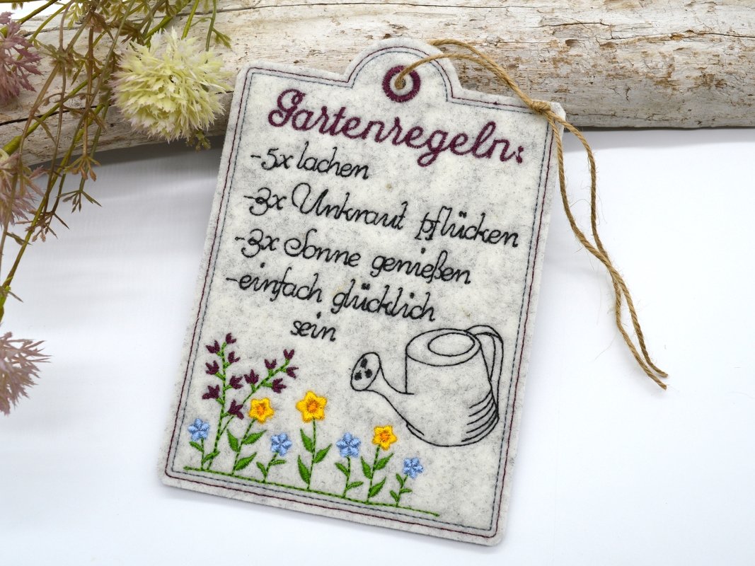 Stickdatei Garten Schild Gartenregeln - Bild 2