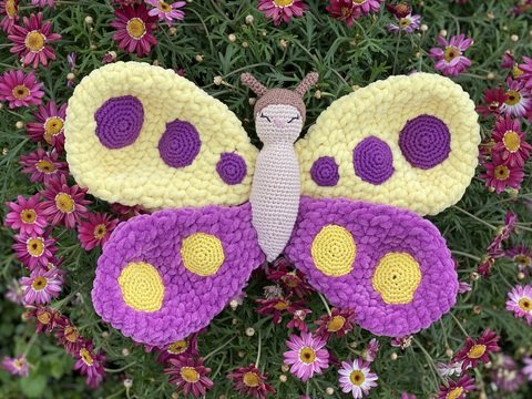 Häkelanleitung - Schnuffeltuch / Schmusetuch Schmetterling