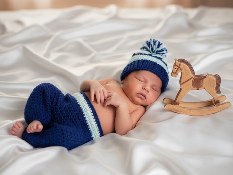 Boys crochet hat and pants