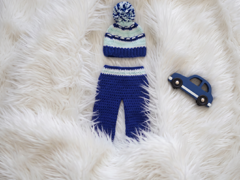 Boys crochet hat and pants