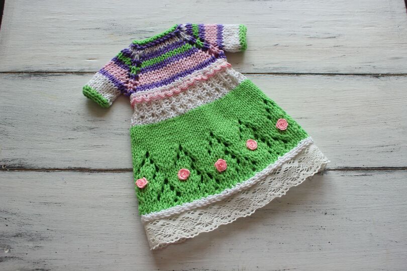 12-inch Dolls Dress03 Knitting Pattern