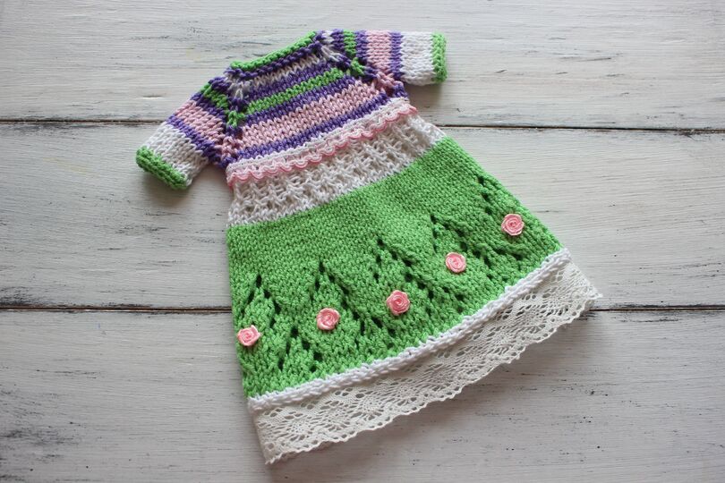 12-inch Dolls Dress03 Knitting Pattern