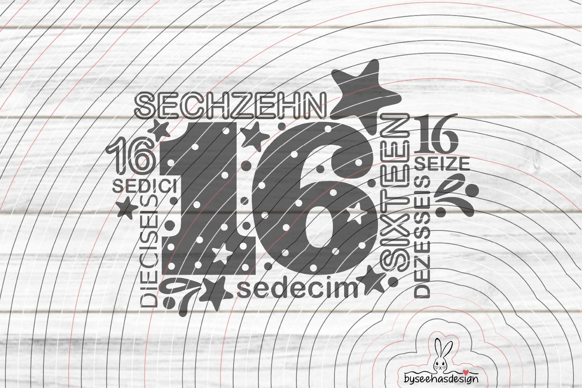 Sechzehn Plotterdatei SVG DXF - Bild 2
