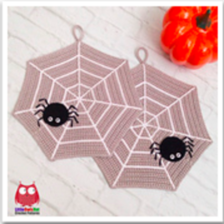 264 Crochet pattern - Spider's web applique, decor, potholder Zabelina