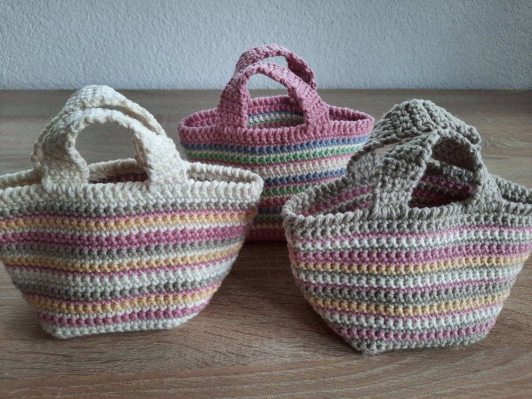 Häkelkörbchen mit Henkel - Bild 2