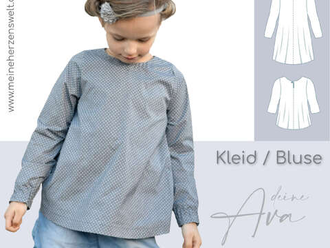 Kleid/Bluse Mädchen – E-Book Schnittmuster Gr. 86-128