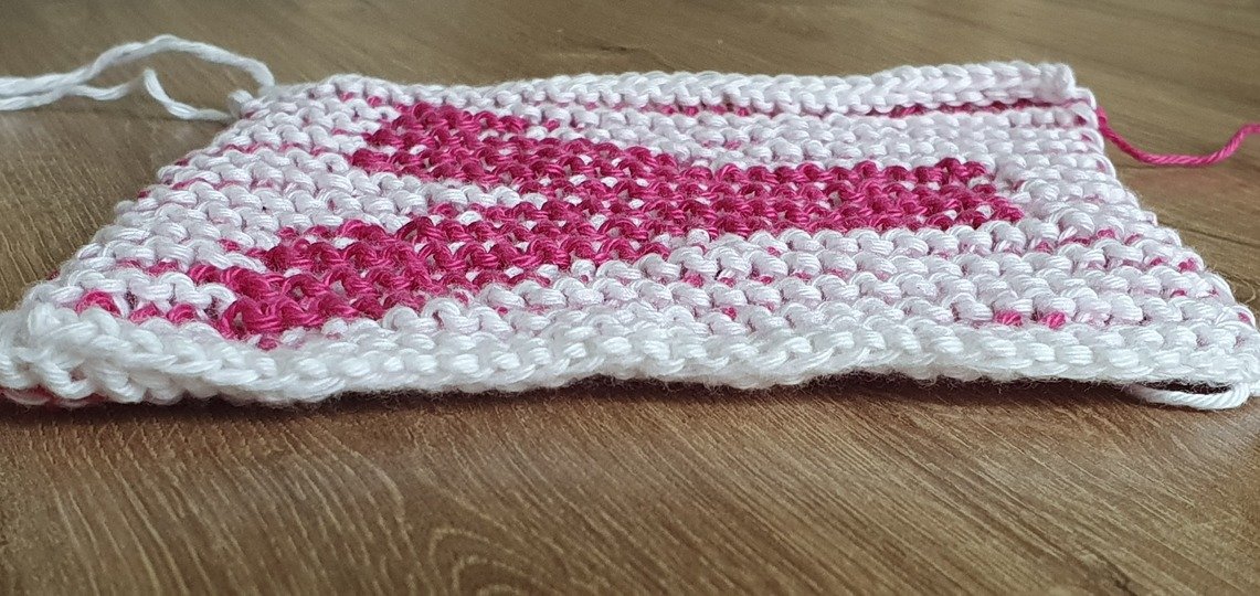 Schattenstricken, Illusionsstricken, Buchstabe "Y"