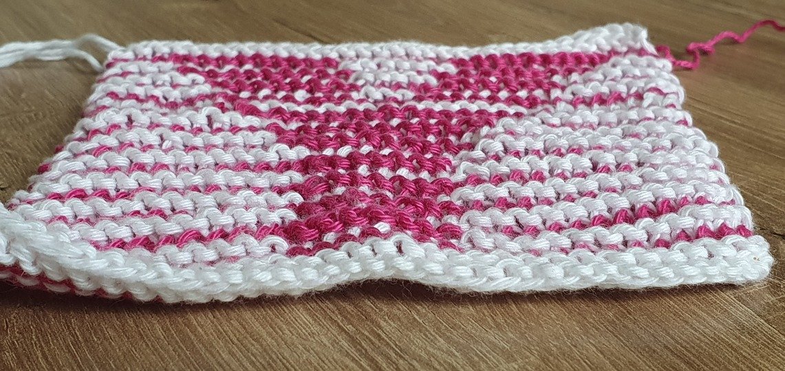 Schattenstricken, Illusionsstricken, Buchstabe "Y"