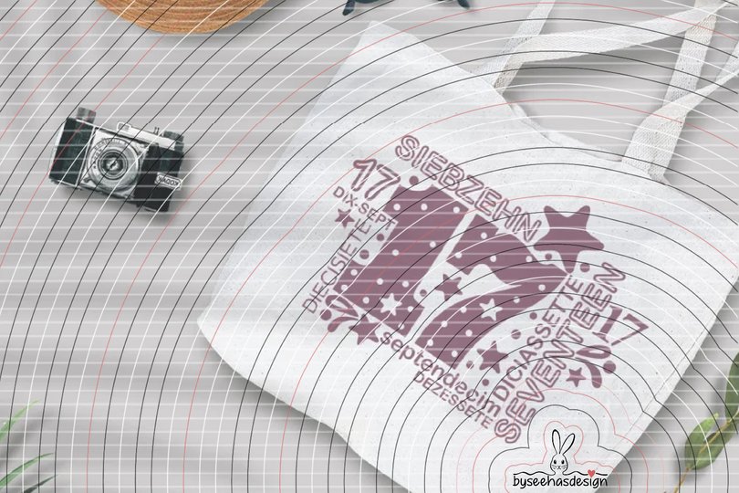 Siebzehn Plotterdatei SVG DXF